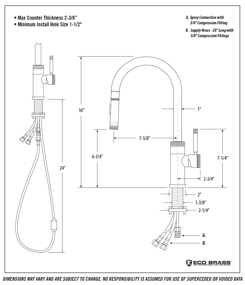 Industrial Prep Size PLP Pulldown Faucet 9900 Waterstone Luxury